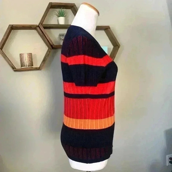 Brooks Brothers blue and red ribbed short sleeve sweater - Picture 3 of 7